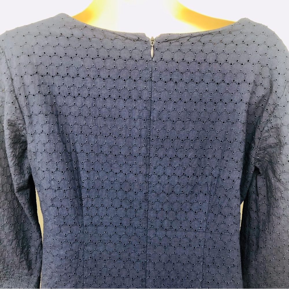 Donna Morgan Navy Eyelet Shift Dress - Picture 7 of 16